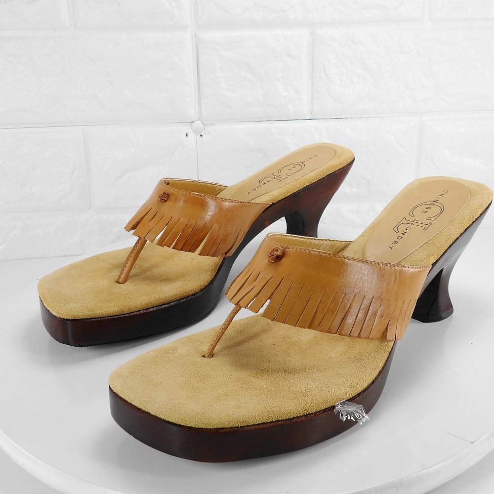 Chinese Laundry Massive  Camel Veg Leather Sandals